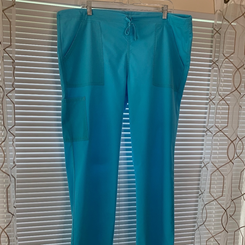 ScrubStar Men’s Turquoise Green Drawstring Scrub Pants, Size M